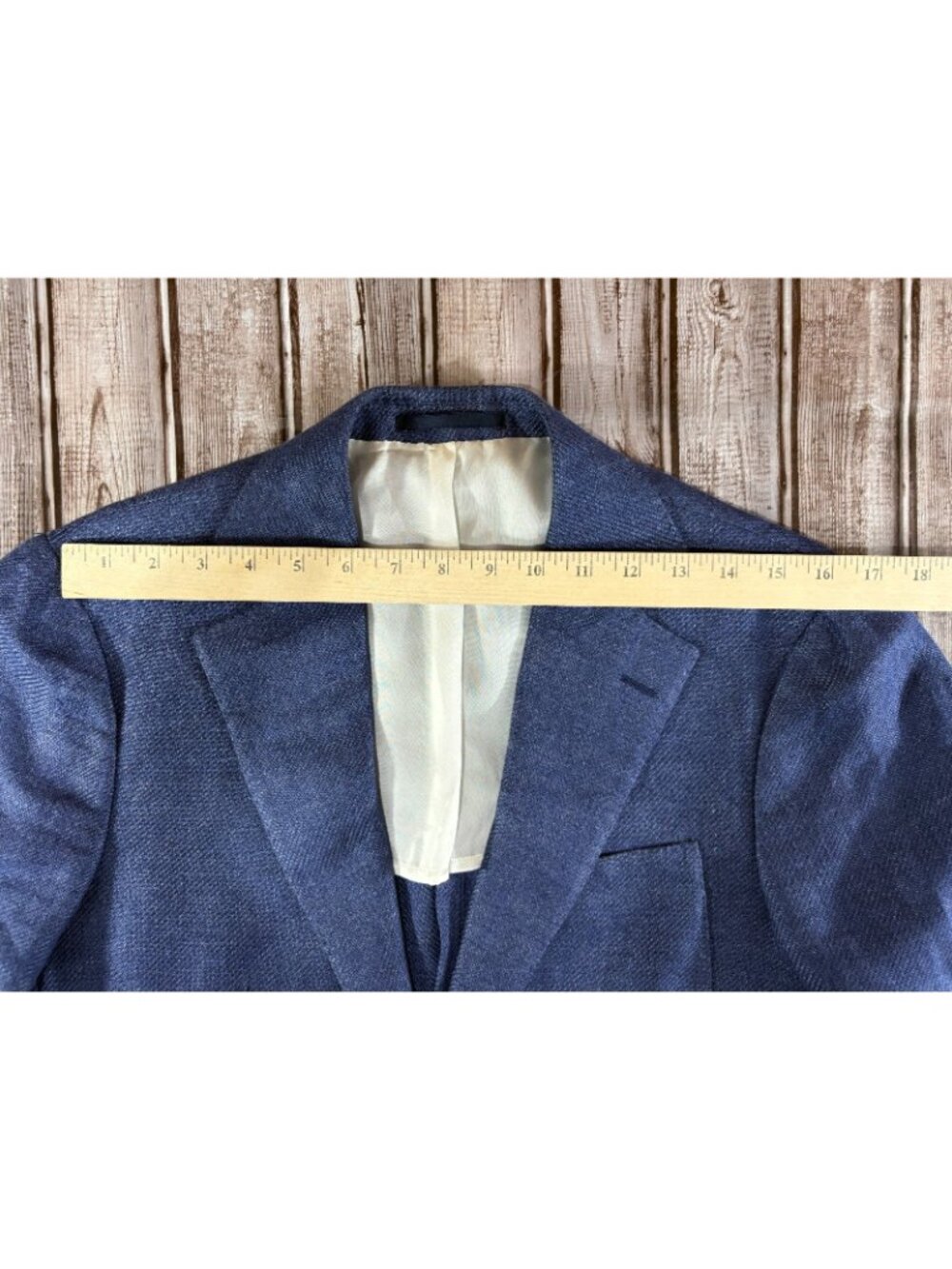 Suitsupply Hudson HL Hemp Wool blend sport Jacket Blazer sz 38L Blue woven Italy - Picture 9 of 10